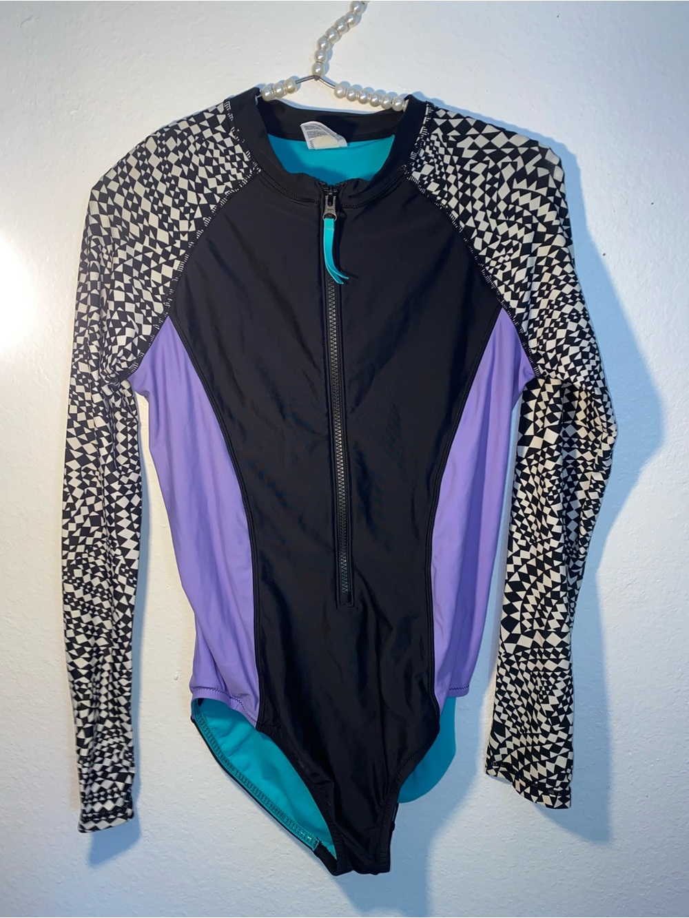 Speedo Women's Swimsuit Long Sleeve One Piece Rash Guard Power Flex Eco Size M